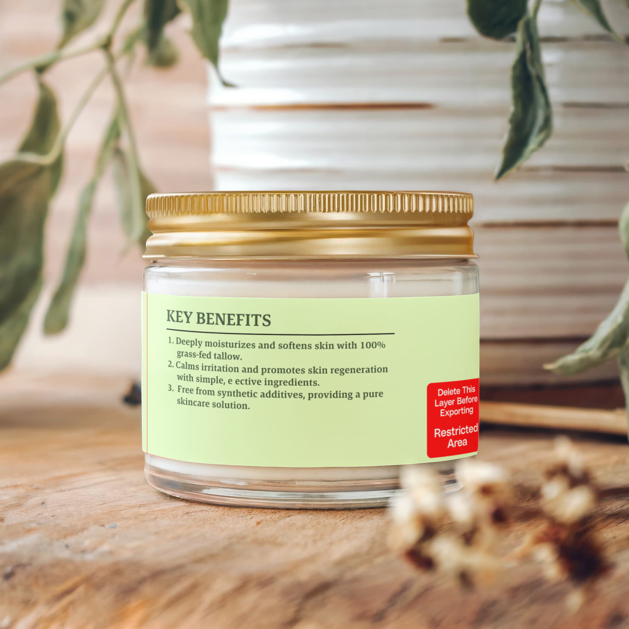 Whipped Grass - Fed Tallow Balm with Vanilla Bean - One Way Skin Care