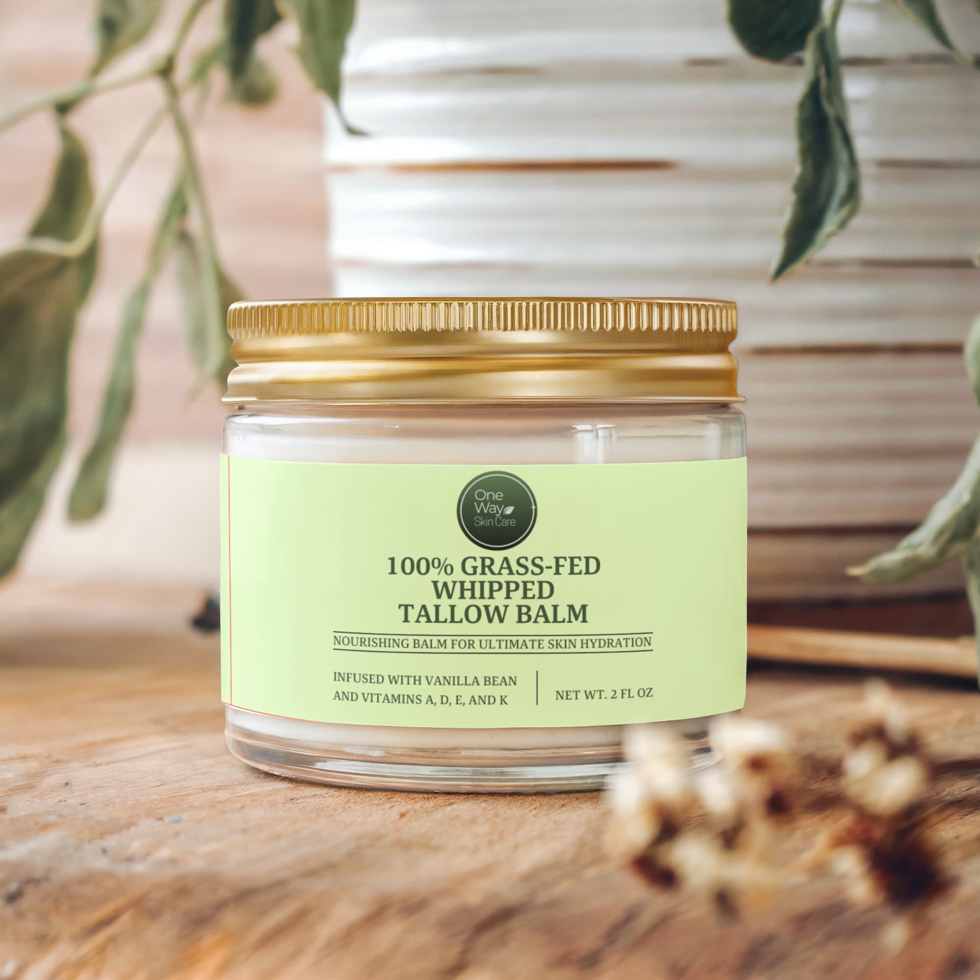 Whipped Grass - Fed Tallow Balm with Vanilla Bean - One Way Skin Care