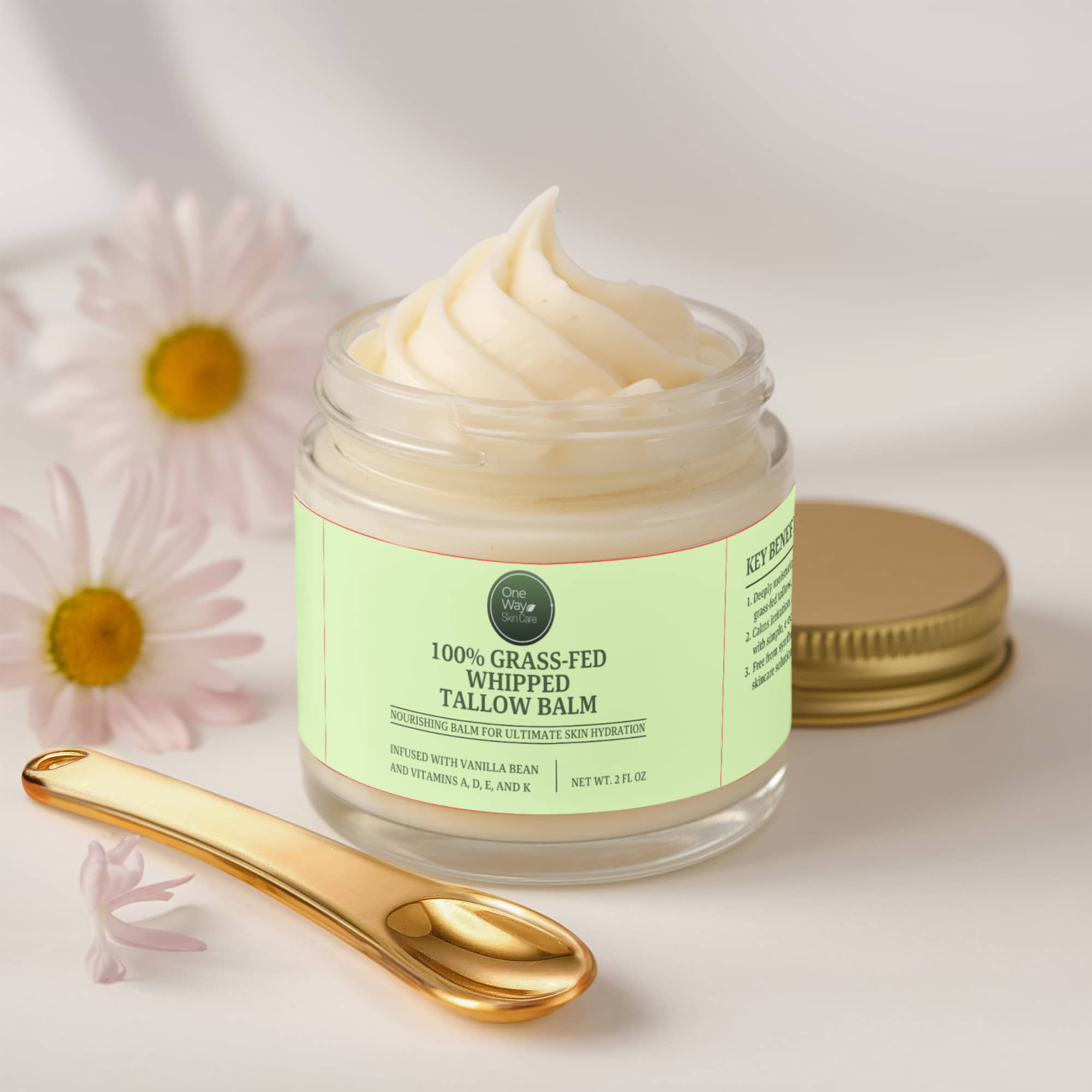 Whipped Grass - Fed Tallow Balm with Vanilla Bean - One Way Skin Care